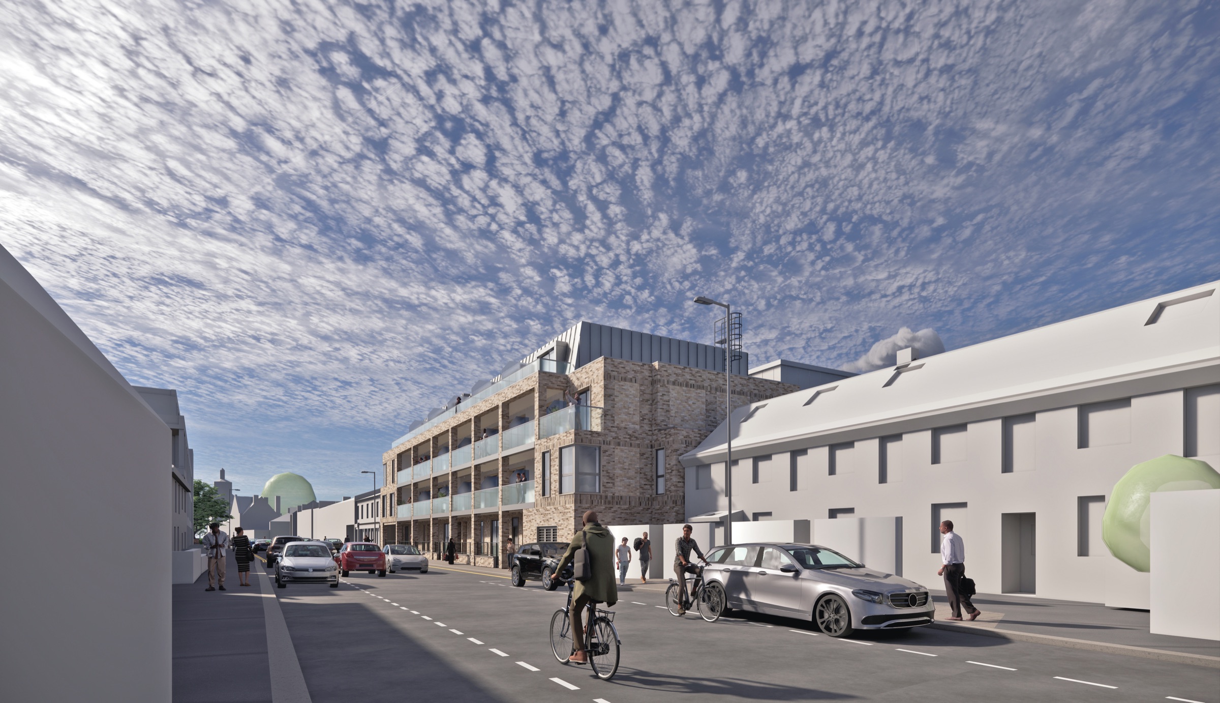 CGI view from the north-west along Brighton Road toward the proposed development